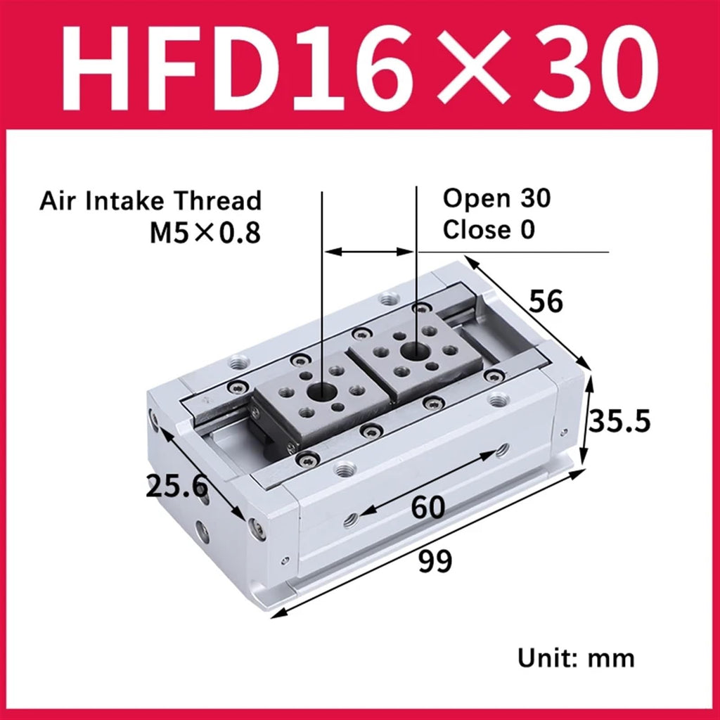 Air Cylinder HFD8 HFD12 HFD16 HFD20 HFD25 Compact Air Gripper Pneumatic Cylinder(HFD16X30)