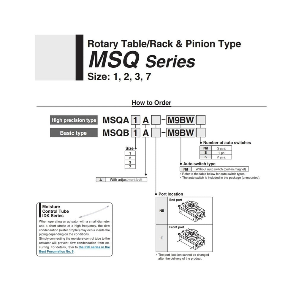 1pcs MSQB1A MSQB2A MSQB3A MSQB7A Pneumatic Rotary Table Cylinder Rack&Pinion Type(MSQB2A)