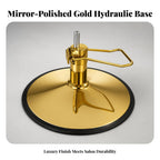 Almencla Metal Chair Pump Base Replacement Hydraulic Lift Mechanism for Salon Styling Chair Repair Kit with Control Lever Suitable for Seating, Gold