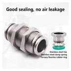 10PCS 304 Stainless Steel Pneumatic Connector PM Partition Metal Quick Coupling Plug 4 6 8 10 12 16mm Trachea Connector joyous(PM-16,50 pcs)