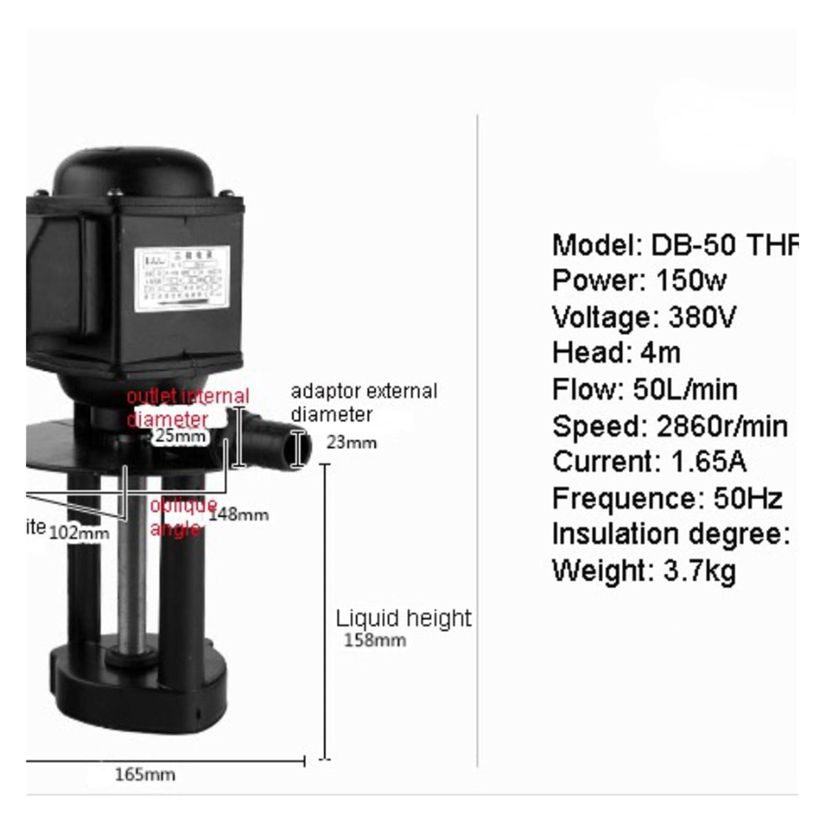 Machine Tool Oil Pump Three Phase Machine Tool Grinder Coolant Circulating Pump