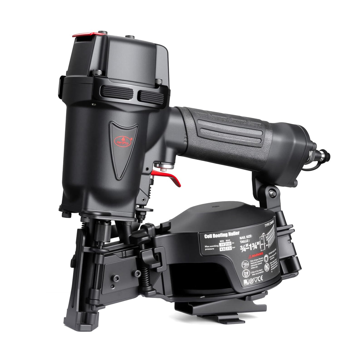 AEROPRO 15 Degree Coil Roofing Nailer for 3/4″ up to 1-3/4″ Roofing Nails