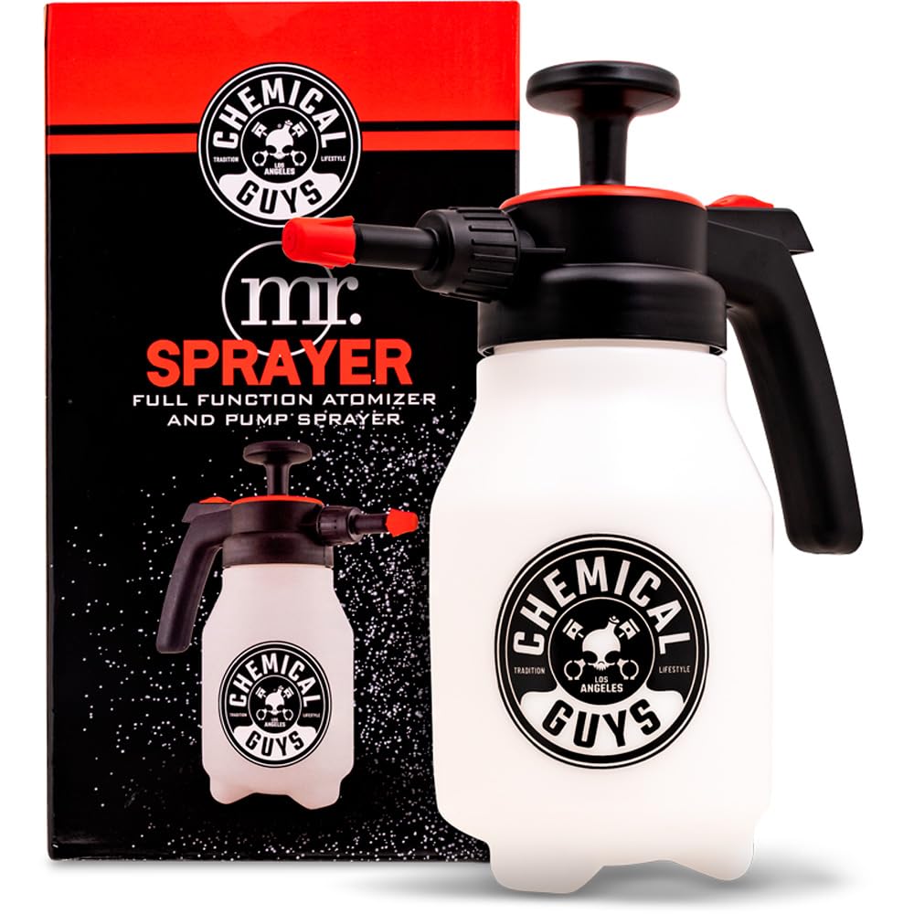 Chemical Guys ACC503 Mr. Sprayer Pressure Atomizer & Pump Sprayer (50 oz Bottle) + WAC_707 EcoSmart Hyper Concentrated Waterless Car Wash Wax, 128 oz + MIC_506_12 Microfiber Towels, Gold (16"x16")