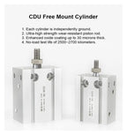 1pcs Free Mount Cylinder Double Acting Single Rod Pneumatic Air Cylinder Bore 6/10/16/.../32 mm Stroke 5/10/15/.../70 mm(Bore 32mm)