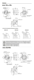 MHS2/MHS3/MHS4 MHS 16D 20D 25D 32D 40D 63D 80D Double Claw Three Claw Pneumatic Fixture(MHS4,40D)