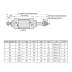 SCJ Adjustable Stroke Standard Pneumatic Cylinder 32/40/50/63/80/100/125mm Bore Big Thrust Piston 25/50/75/100/200/500mm Stroke(Stroke 25-25,Bore 80mm)