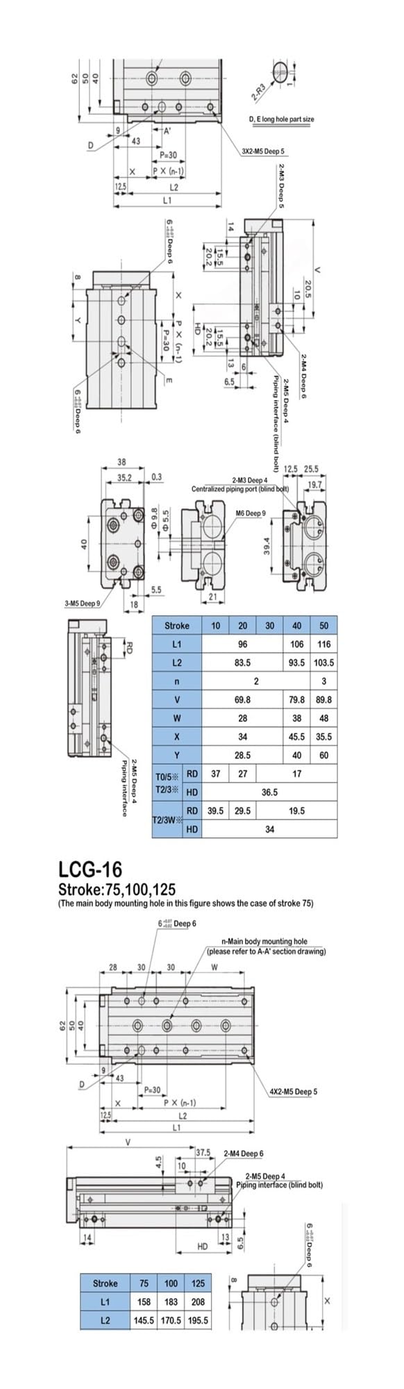 1pcs Air Slide Table Cylinder Pneumatic Linear Cylinder LCG6 8 12-10 20 30 40 50 75 100mm Stroke Double Acting(Bore 40mm)