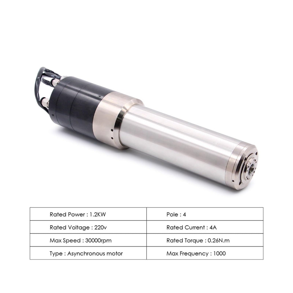 1.2kW ISO10 Water Cooled ATC Auto Tool Change Spindle Motor 110V 220V 380V 30000rpm 1000Hz 4Pole(380v)