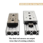 1pcs Double Rod Guide Rail Slide Pneumatic Cylinder MXS12-100 MXQ16 MXS12L MXQ16L bore 12 16mm Stroke 10-125mm Slide Cylinder(MXQ12)