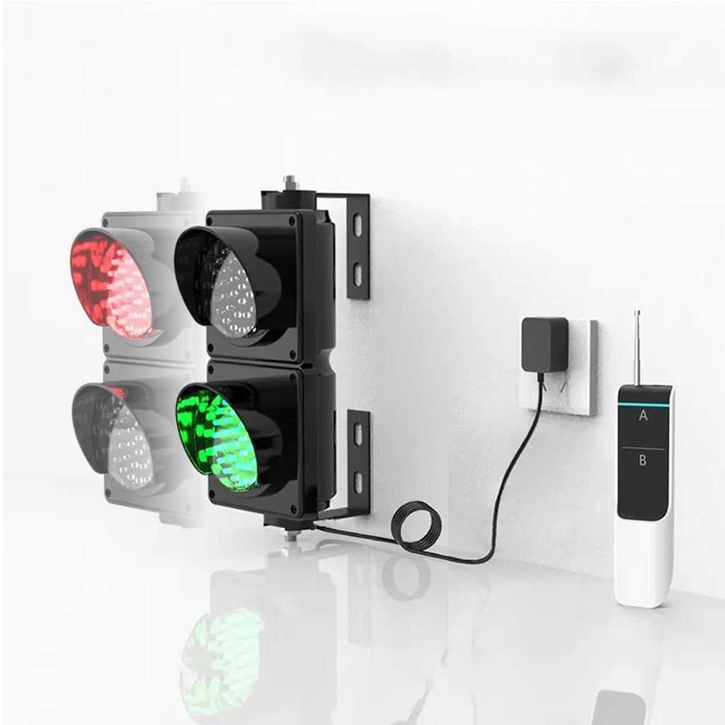 100mm(4inch) LED Traffic Stop Light, Industrial Loading Dock Bay Light, Signal Lamp for Wall, with Remote Control, Plug & Play- Traffic Light(1.5m)(1.5m)