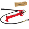 Single Acting Hydraulic Manual Lifting Pump CP-700A, 10000psi Portable Manual Hydraulic Pump with 1.8m Length Hose and Pressure Guage ZG 3/8 in Connector for Industry