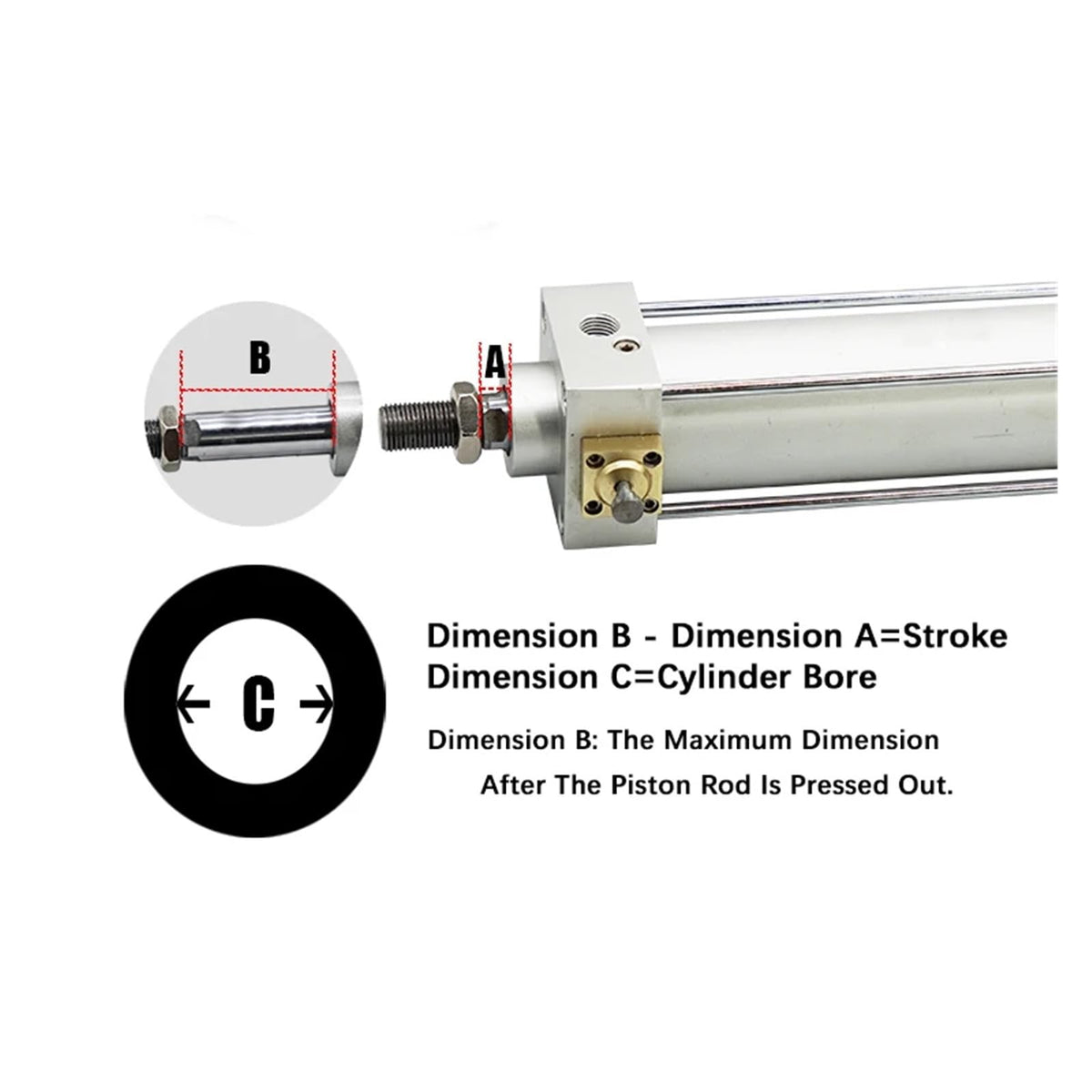 SCLF/SCLB Front and Rear Locking Rod Pneumatic Cylinder Piston 63mm bore