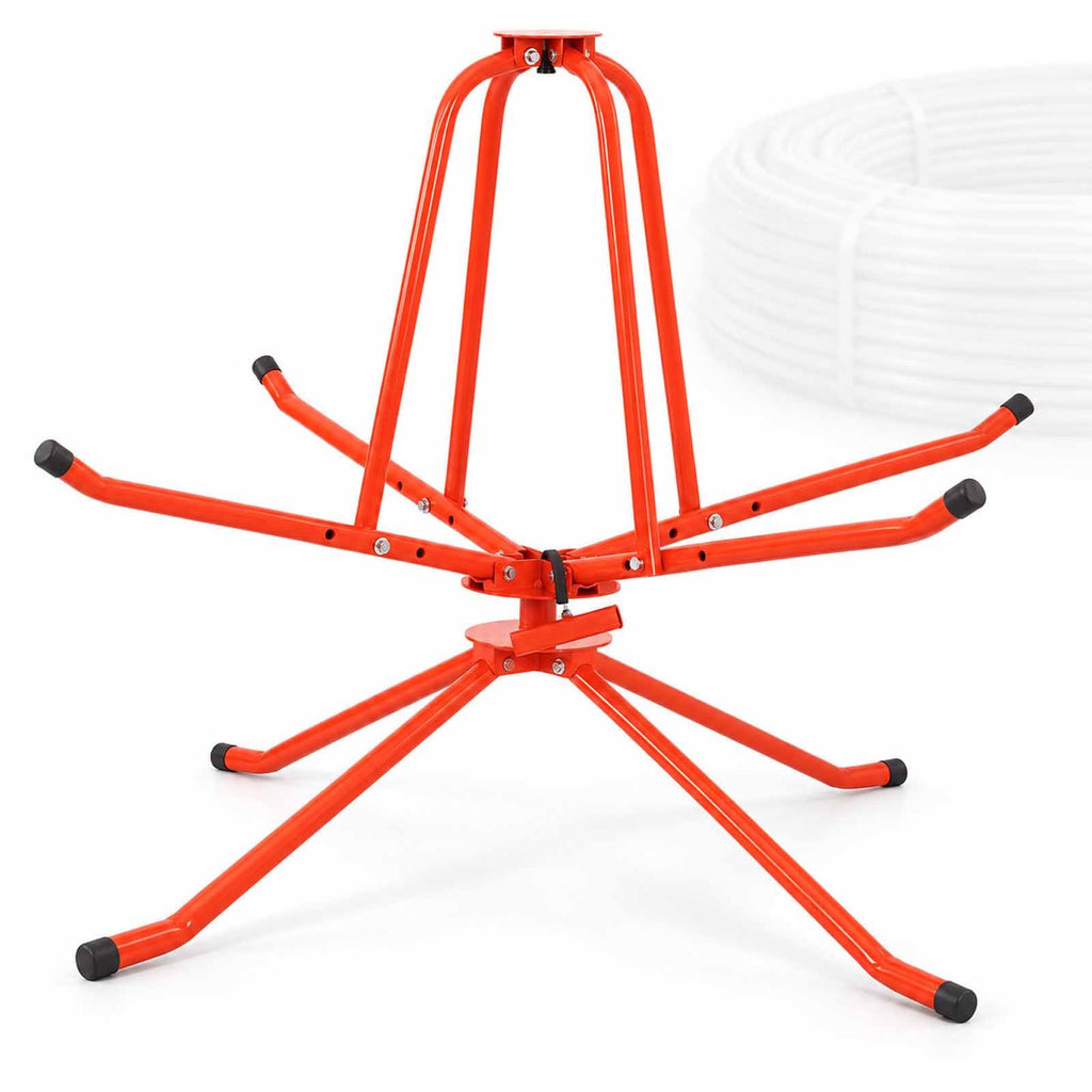 Heavy Duty Pex Piping Uncoiler, Multi-function Folding Tube Dispenser, 360° Rotation, Anti-kink Tubing, Foldable Pipe Dispenser, For Potable Water & Floor Heating Pipes Single Bearing Kit 3