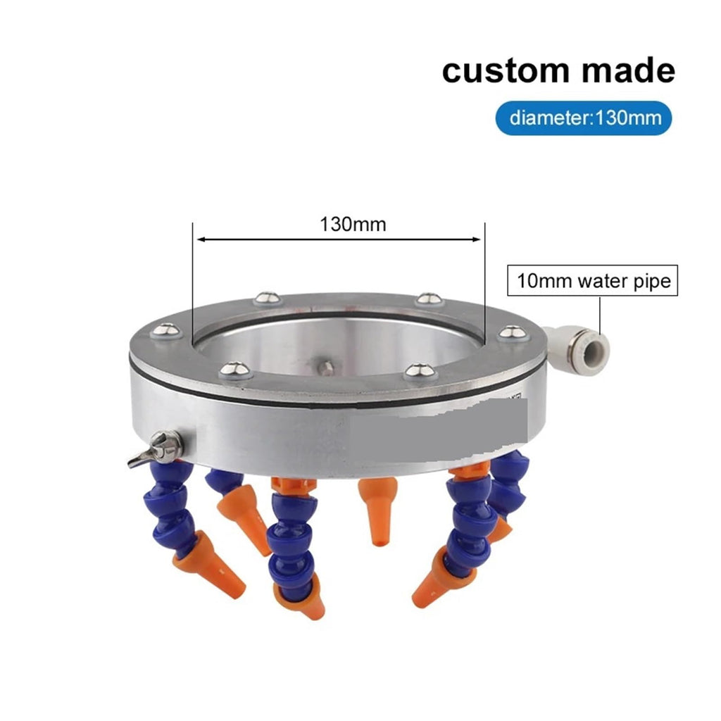Spindle Cooling Ring Water Spray Cooler Engraving Machine Water Spray Ring 62/65/80/100/110/125/140/150mm Stone Spindle Motor Tool Cooling Nozzle(Blue)