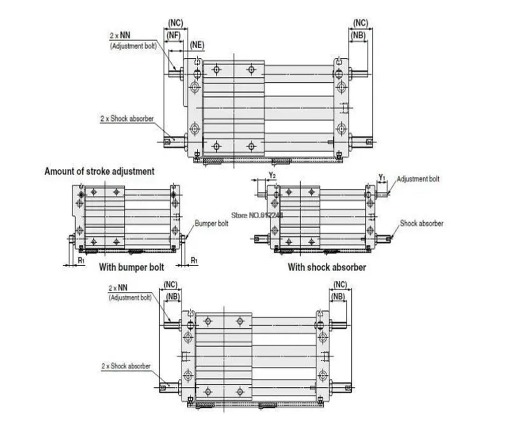 CY1S CY1S25 Storke 100-500mm Magnetic Coupling Rodless Cylinder Pneumatic Cylinder CY1S25-100 CY1S25-200 CY1S25-300 CY1S25-400(Storeke 200mm)