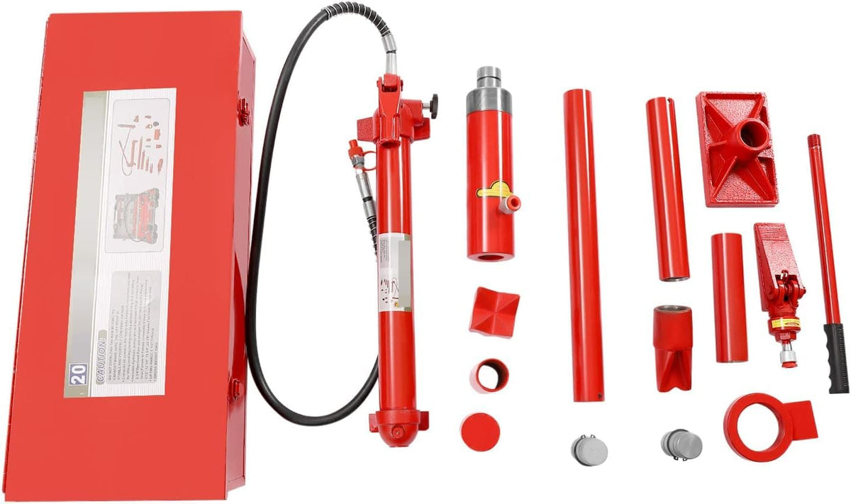 20 Ton Hydraulic Porta Power Kit, Portable Car Frame Repair Tools, Heavy-Duty Hydraulic Jack for Auto, Farm & Construction Applications, 135mm Lift Range, Leakproof Design, Complete Compact Set