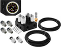 4 Valve Suspension Manifold with One Dual Needle Black Gauge Panel, 3/8" OD Hose 50 FT, 1/4" OD Hose 35 FT and Fittings VXF2CM01B