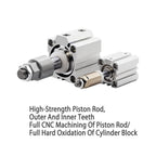 SDAJ40/50/63mm Cylinder Diameter Double Acting Piston Tool Aluminum Alloy Adjustable Stroke Compact Thin Air Cylinder Without Magnet(Without Magnet 75-50,Bore 63mm)