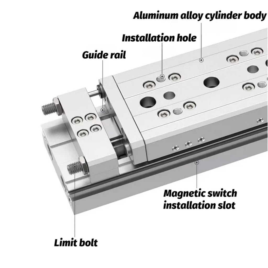 Small Pneumatic Precision Guide Rail Thin Slide Cylinder MXF Series MXW8-25 8-50 MXW12-50 12-100 MXW16-125 MXW16-175(MXF8-25)