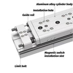 Small Pneumatic Precision Guide Rail Thin Slide Cylinder MXF Series MXW8-25 8-50 MXW12-50 12-100 MXW16-125 MXW16-175(MXF8-25)