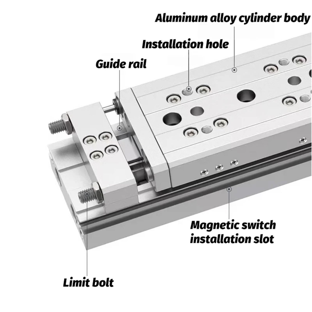 Small Pneumatic Precision Guide Rail Thin Slide Cylinder MXF Series MXW8-25 8-50 MXW12-50 12-100 MXW16-125 MXW16-175(MXF8-25)