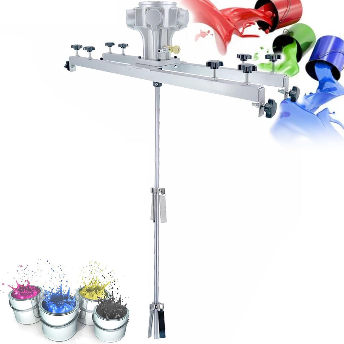 Air Agitator Pneumatic Tank Mixer Machine,Pneumatic Agitator Paint Stirring Machine,Adjustable Size,For Paint Coating Materials,BigFive-Cylinder