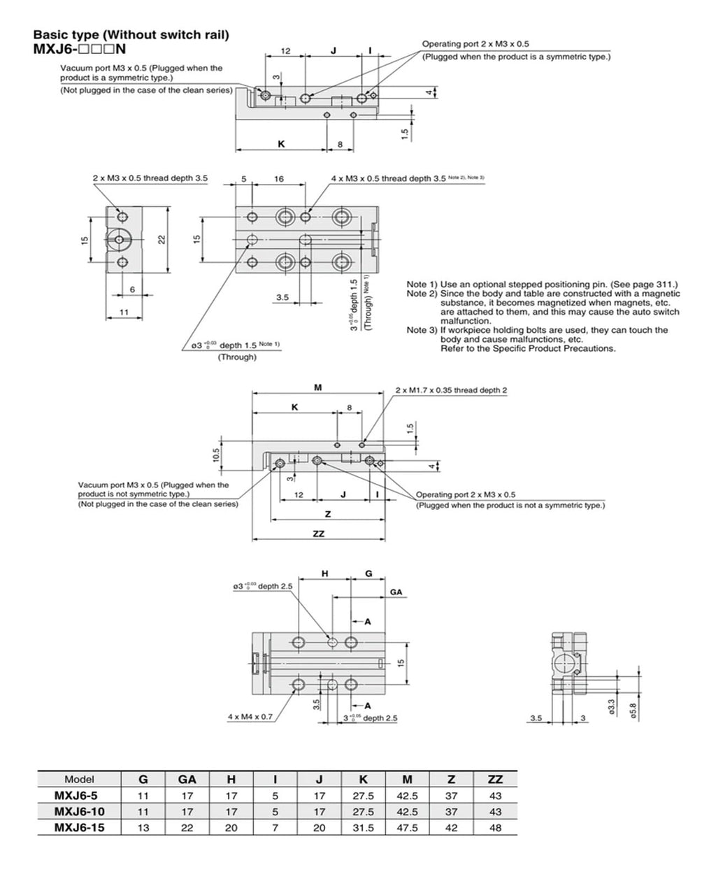 Micro Pneumatic MXJ Series Slide Rail Cylinder MXJ4-5 MXJ4-10 MXJ4-10 MXJ6-10 MXJ6-15 MXJ8-10 MXJ8-20(MXJ6-5)