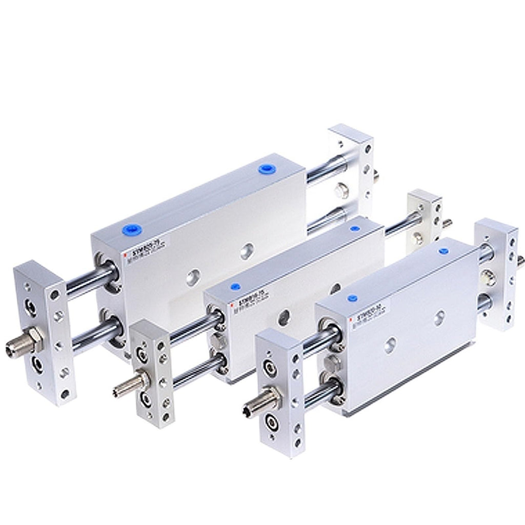 STMB25-175 Series Double Acting Pneumatic Cylinder Double Piston Rod Slide Tab Air Actuator Bore 25mm Stroke 175