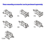 SU32 SU40X75S SU50X100-S Series Bore 32 40 50mm Stroke 25-300 Air Cylinders Double Acting Single Rod Pneumatic Cylinder SU32X175(X300S)