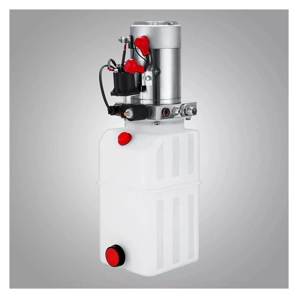 12V 8 Quart Car Lift Hydraulic Plastic Pump Power Supply Unit Single Acting for Dump Traile Quickly and Efficiently