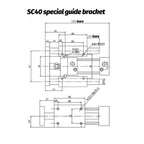 SC Standard Cylinder Three-axis Three-Guide Cylinder Guide Bracket Pneumatic Guide Post SC32 40 50 63-50 75 100 200 300 400 500(150mm Stroke)