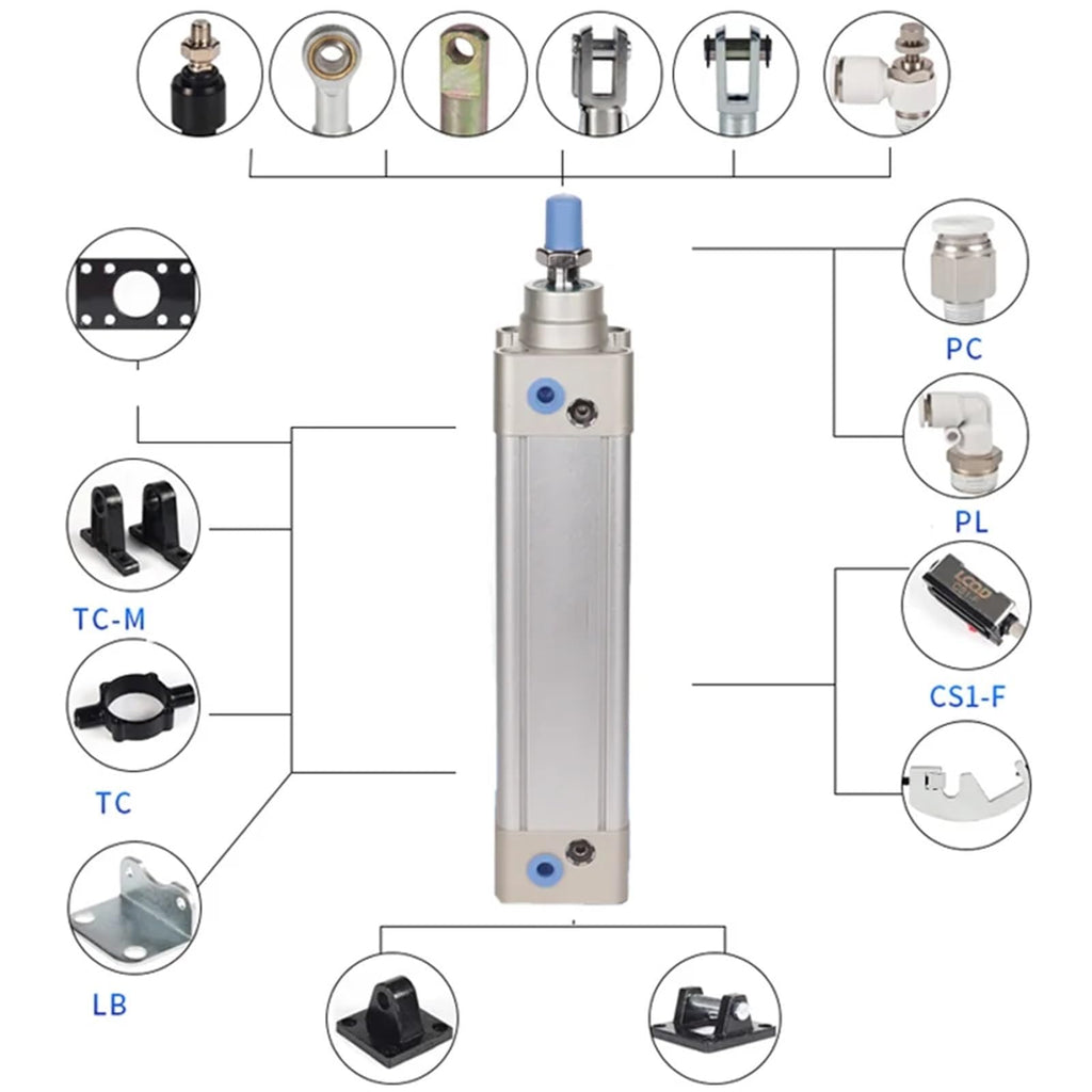 DNC-32-40-PPV-A DNC-50-125-PPV-A Cylinder Pneumatic Components bore 32 40 50 25-320 Stroke DNC-40-80-PPV-A(200-PPV-A)