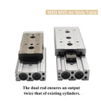 Double Rod Guide Rail Slide Pneumatic Cylinder MXS12-100 MXQ16 MXS12L MXQ16L bore 12 16mm Stroke 10-125mm Slide Cylinder 1PCS(MXS12)