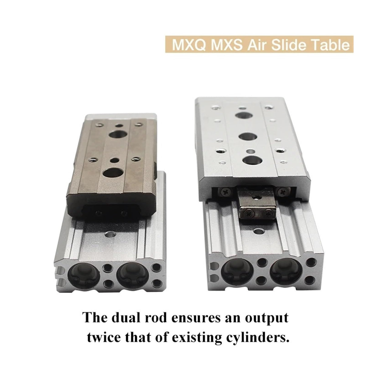 Double Rod Guide Rail Slide Pneumatic Cylinder MXS12-100 MXQ16 MXS12L MXQ16L bore 12 16mm Stroke 10-125mm Slide Cylinder 1PCS(MXS12)