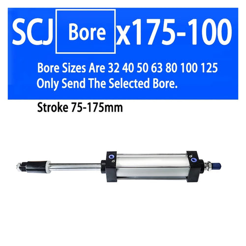 1PCS Adjustable Pneumatic Cylinder SCJ32/40/50/63/80/125mm Bore Air Cylinder Piston Big Thrus 25/50/75/100/200/300mm Stroke(BORE 32mm)