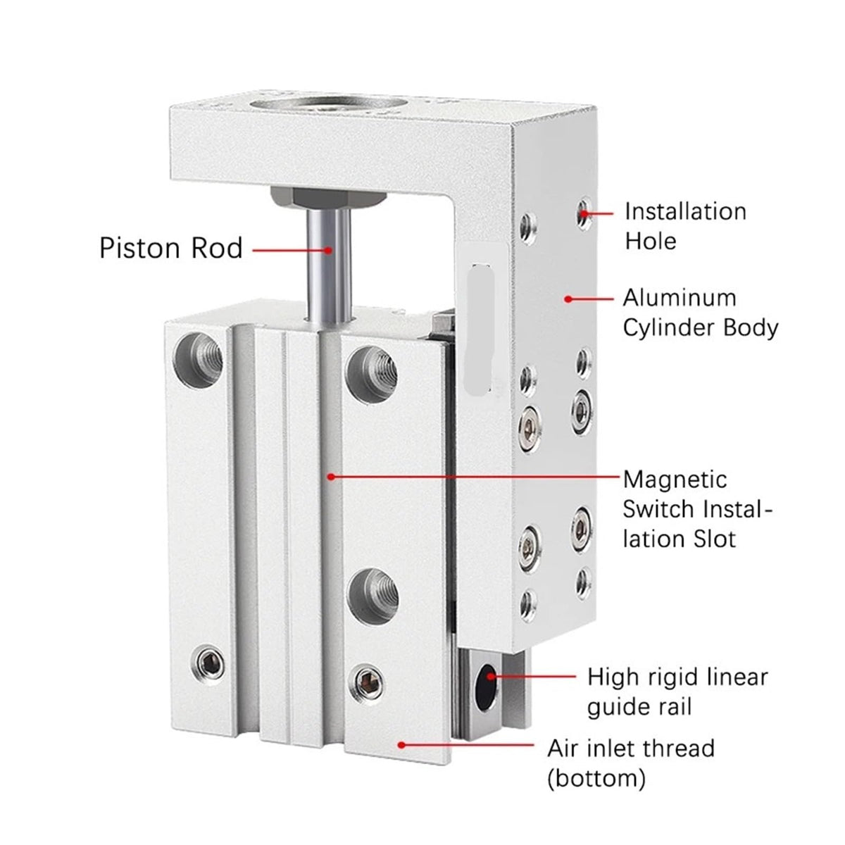 HLH Bore 6mm, Bore 10mm Pneumatic Side Table Rail Cylinder Piston 10S/15S/20S/30S/40S/50S(Stroke 30mm,Bore 6mm)