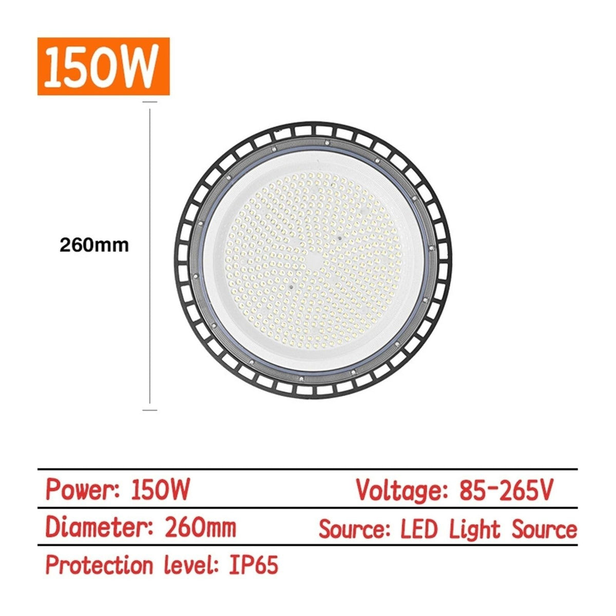 Super Bright LED High Bay Light AC85-265V 100W-300W