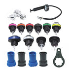 Coolant Pressure Tester kit 18pcs Auto Repairing Pressure Gauge Kit Pressure Gauge Barometers Radiator Leak Detector Car Cooling System Tester Vacuum Type Cooling System Kit