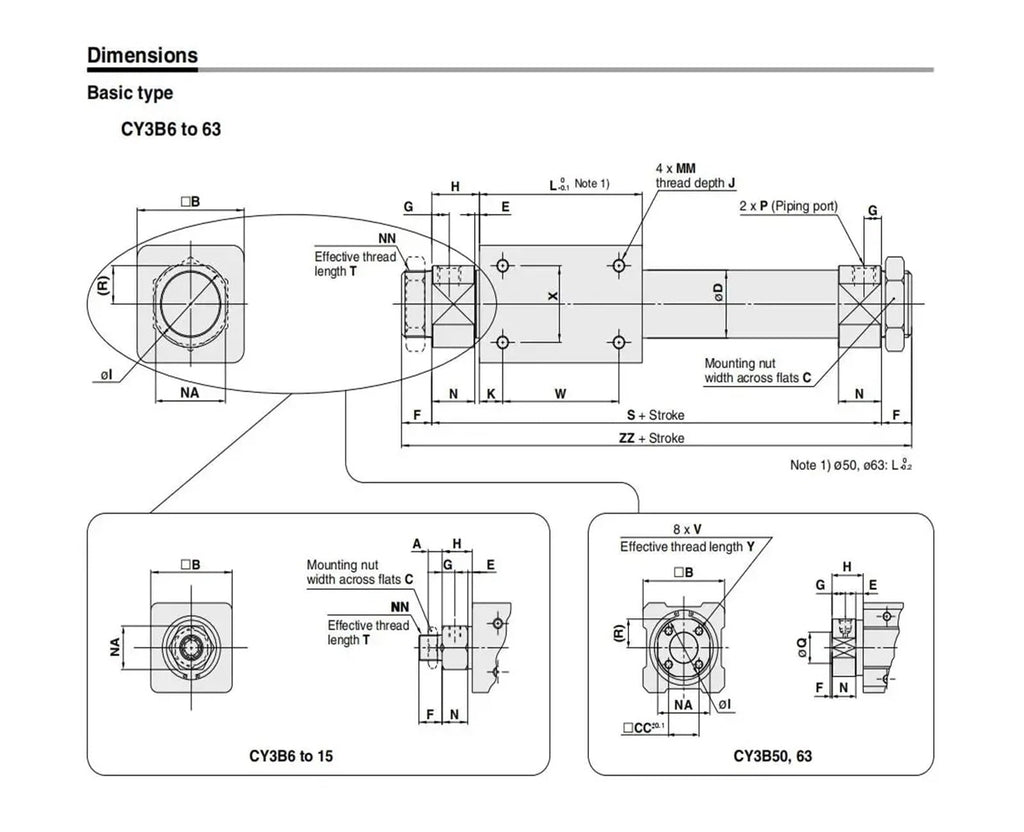 Magnetically Coupled Rodless Cylinder bore 20mm high Pressure Aluminum Alloy Pneumatic air Cylinder CY3B20-100/1500(CY3B20-300)