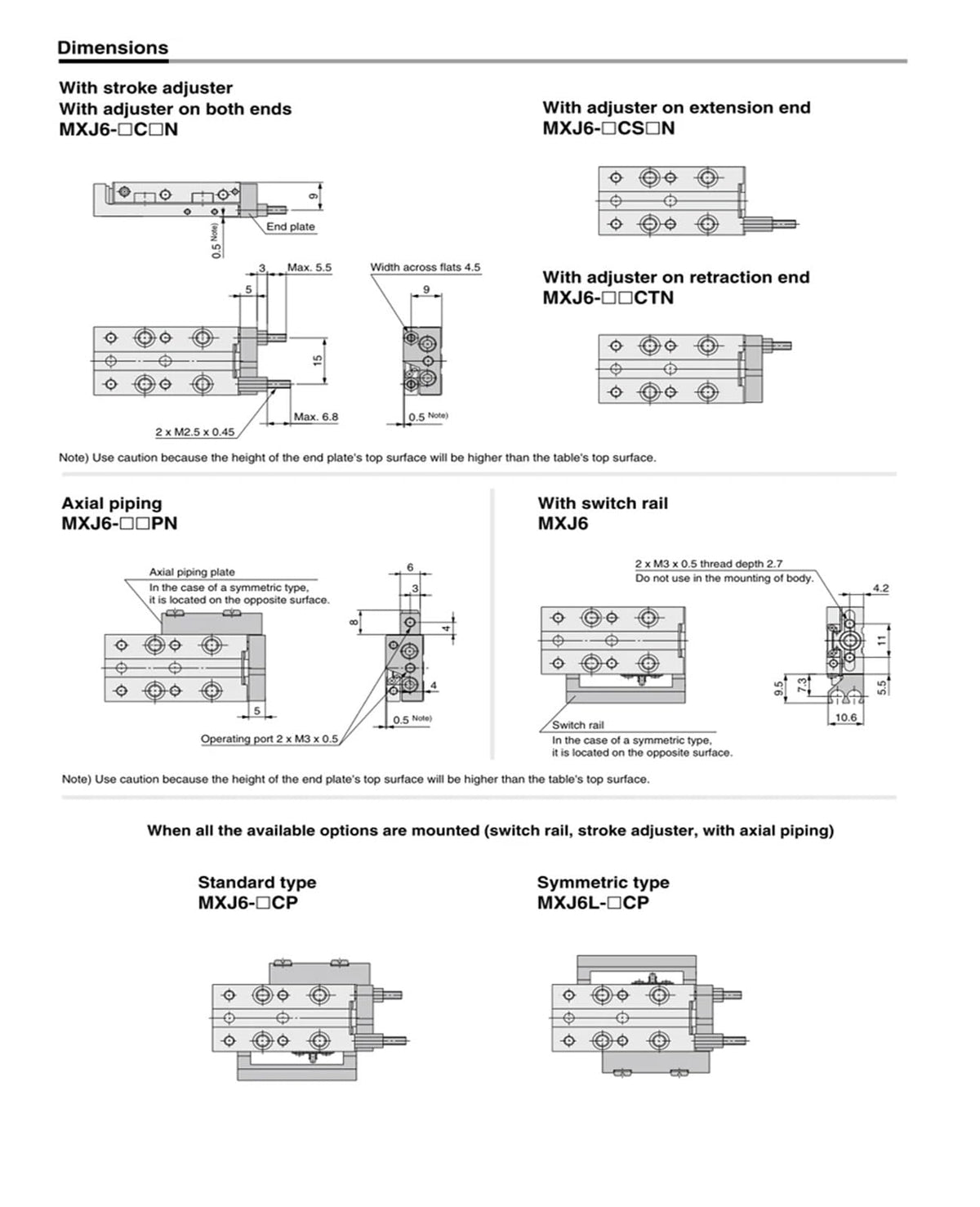Micro Pneumatic MXJ Series Slide Rail Cylinder MXJ4-5 MXJ4-10 MXJ4-10 MXJ6-10 MXJ6-15 MXJ8-10 MXJ8-20(MXJ6-15)