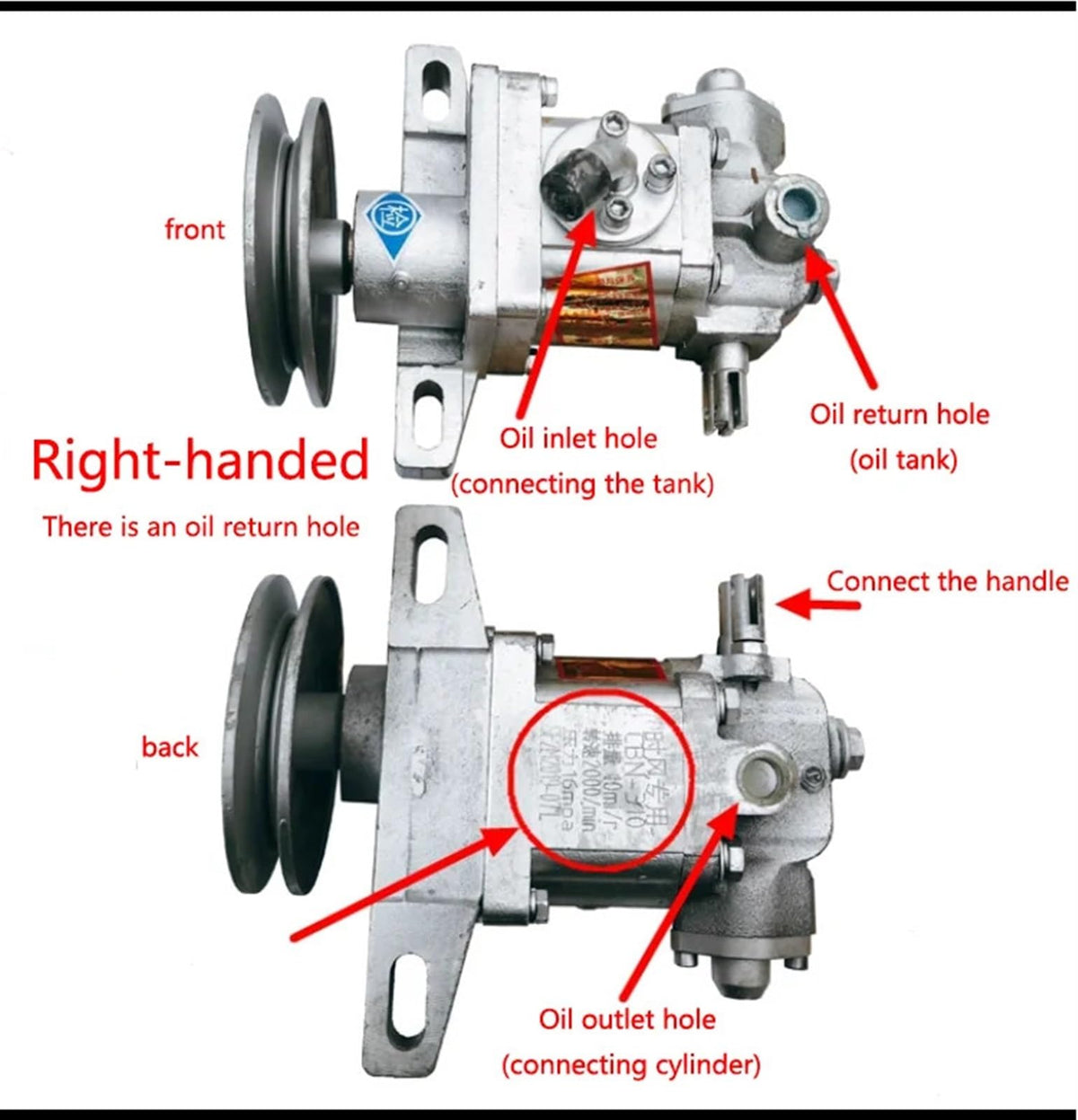 Hydraulic Gear Pump Tricycle Dump 310 Oil Assembly Single Groove Double Lift(Right-handed-01)