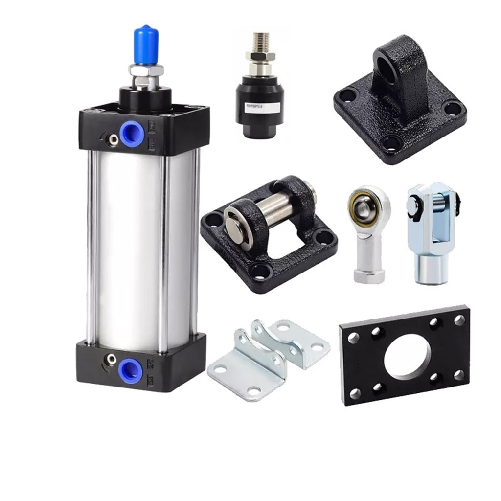 SC40 Standard Air Cylinder Bore 40mm Stroke 25-1000mm Double Acting with Magnetic Accessories Aluminium Pneumatic Cylinders(with CA Accessories)