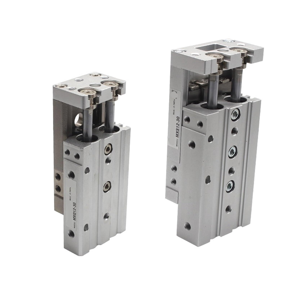 Double Rod Guide Rail Slide Pneumatic Cylinder MXS12-100 MXQ16 MXS12L MXQ16L bore 12 16mm Stroke 10-125mm Slide Cylinder 1PCS(MXS12)