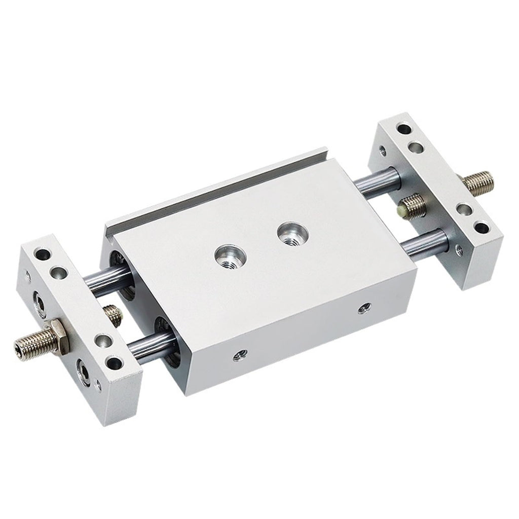 1pcs Small Pneumatic Cylinder Adjustable Stroke Sliding Table Double Shaft Double Rod STMB10/16/20/25-50/100/150(Bore 10mm,Stroke 200mm)