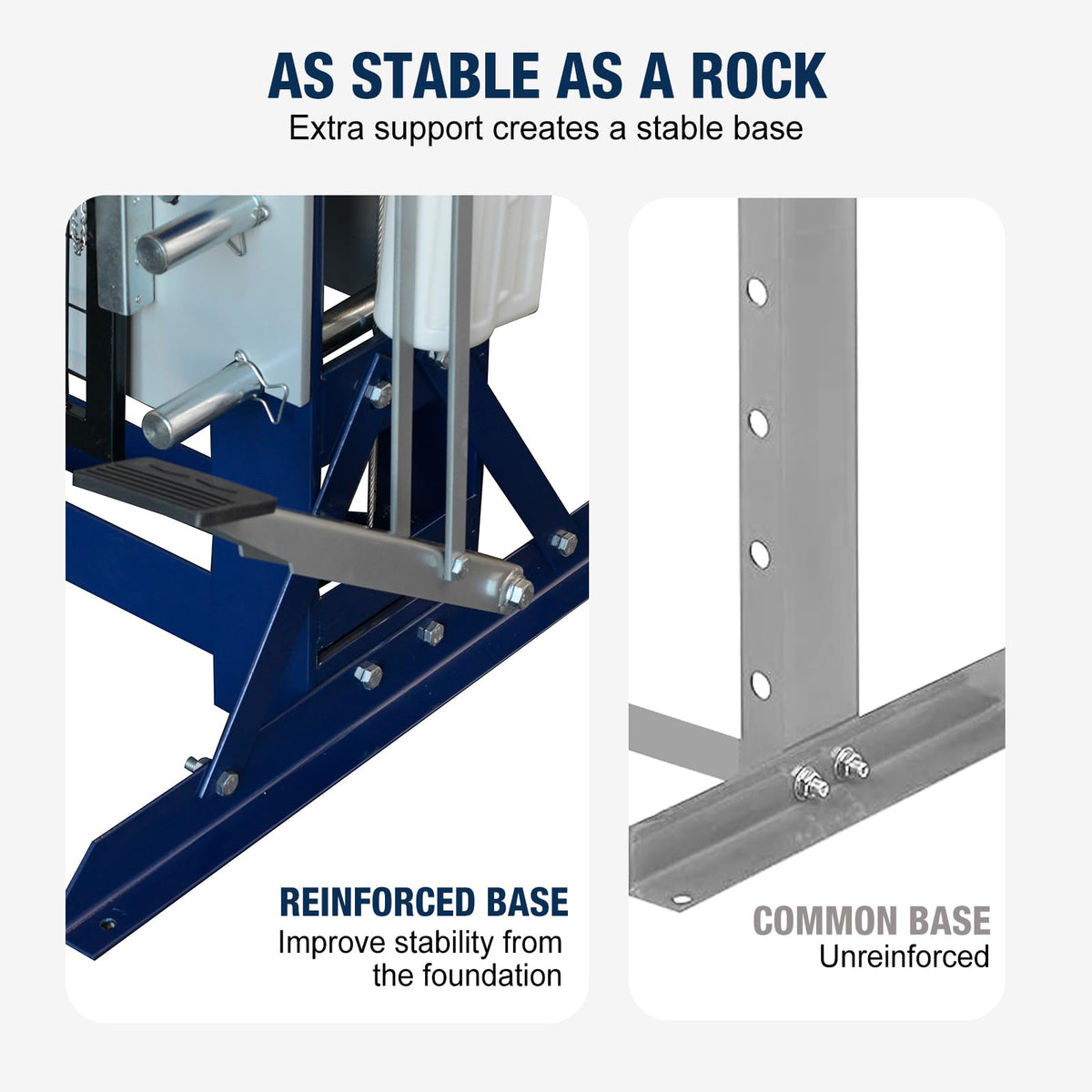 TCE 50 Ton H-Frame Hydraulic Garage/Shop Press with Hand and Foot Pump Pedal,Adjustable Height with Stamping Plates,Pressure Gauge,Blue