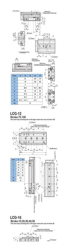 1pcs Air Slide Table Cylinder Pneumatic Linear Cylinder LCG6 8 12-10 20 30 40 50 75 100mm Stroke Double Acting(Bore 40mm)