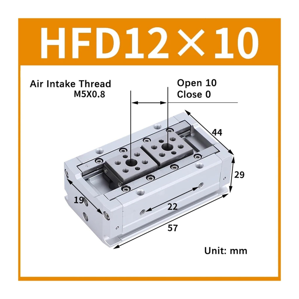 Air Cylinder HFD8 HFD12 HFD16 HFD20 HFD25 Compact Air Gripper Pneumatic Cylinder(HFD12X10)