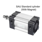 Stroke 25-1000mm with Magnet Double Acting Type SAU32 40 50 63 80 100mm Bore Standard Cylinder(Stroke 75mm-S,SAU63 (Bore 63mm))