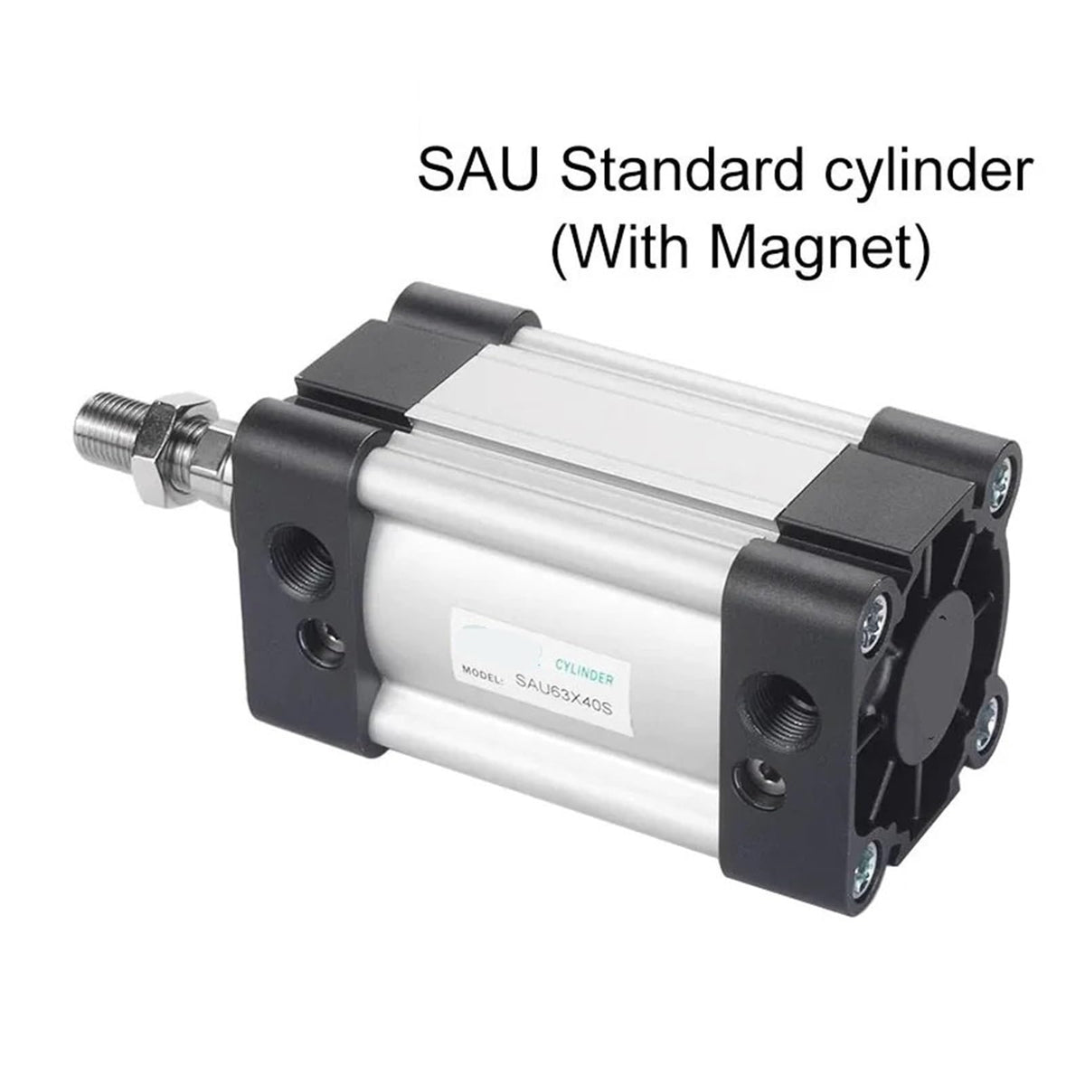 Stroke 25-1000mm with Magnet Double Acting Type SAU32 40 50 63 80 100mm Bore Standard Cylinder(Stroke 75mm-S,SAU63 (Bore 63mm))