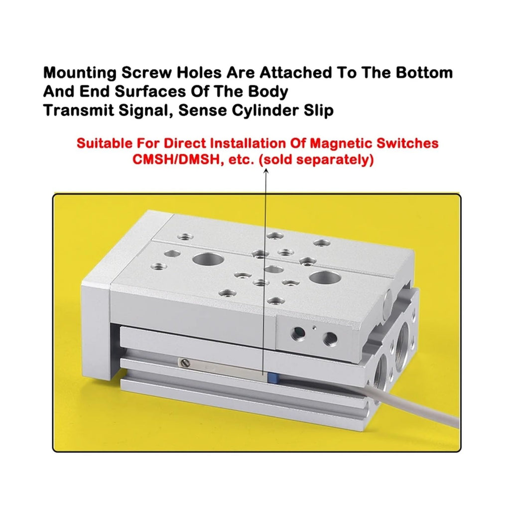 1pcs Pneumatic Guide Rail Precision Slide Cylinder HLQ25X10/20/30/40/50/75/100/125/150/AS/AF/A/BA/BF/B.(HLQ25-B)